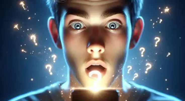 Person surprised discovering hidden smartphone features