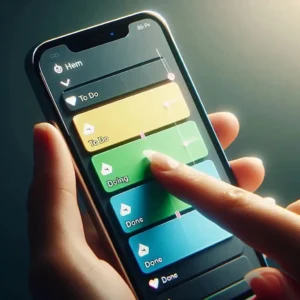 Trello Kanban board showing to do doing done columns on smartphone screen