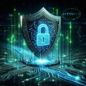 Cybersecurity protection concept securing digital information from threats