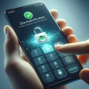 Two-factor authentication setup on smartphone receiving verification code