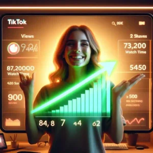 TikTok viral video analytics showing 87000 views 72 percent watch time and high engagement
