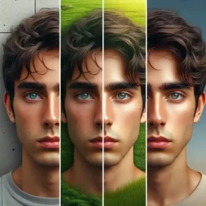 Three before and after examples of sticker removal on wall grass and face