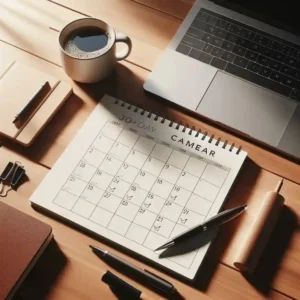 30-day action plan calendar for learning AI freelancing with checkmarks