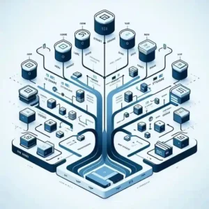 Linux file system tree diagram showing root directory and subdirectories home etc var