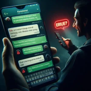 WhatsApp chat showing scammer asking freelancer for urgent work with red flags