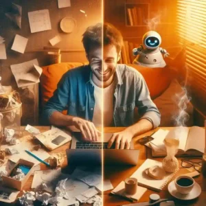 Freelancer before and after using AI showing productivity and income transformation