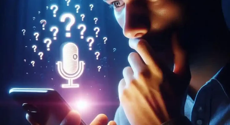 Person worried if smartphone is listening to conversations privacy concern