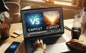 CapCut Free vs Pro comparison on laptop and smartphone screen for video editing