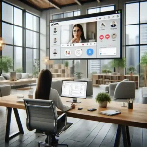 Freelancer communicating with clients using Zoom and Google Meet