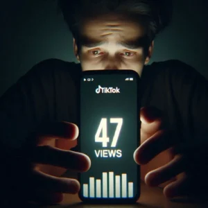 TikTok video with only 47 views showing beginner failure analytics