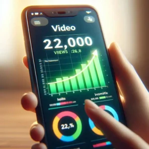 Facebook Reels analytics showing 22000 views and engagement metrics for viral short video