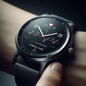 Smartwatch tracking health metrics heart rate and sleep data wearable technology
