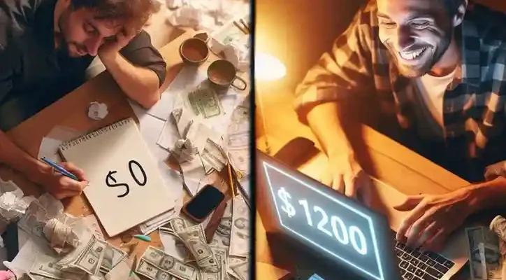 Freelancer from zero dollars to 1200 dollars using tools success story