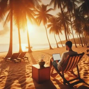 Remote work from beach location future of work anywhere lifestyle