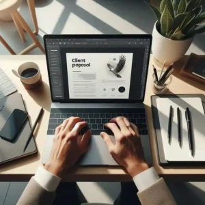 Canva professional client proposal template for freelancer beginners